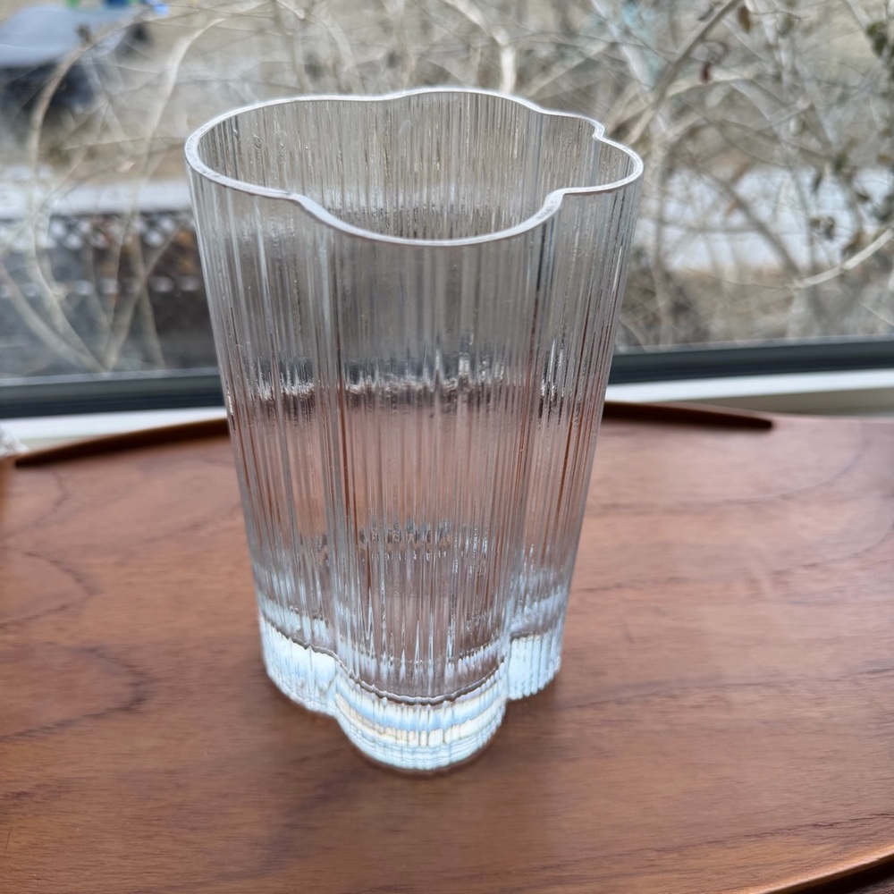 Arabia CUMULUS Crystal Glass Vase Nuutajarvi Finland Finn Scandinavian